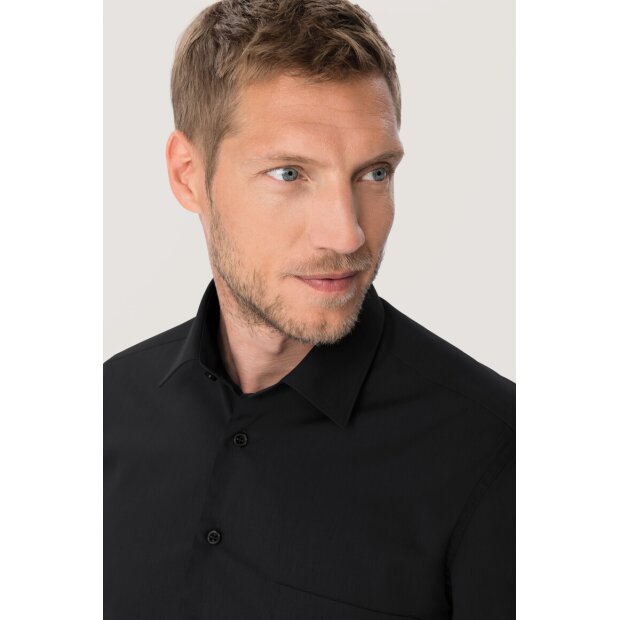Hakro Hemd Mikralinar® Comfort Herren 0123005009 schwarz 3XL