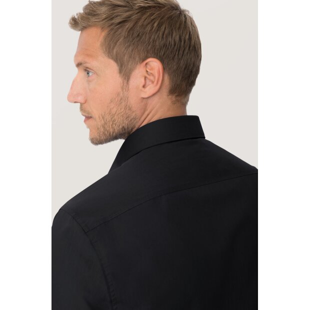 Hakro Hemd Mikralinar® Comfort Herren 0123005009 schwarz 3XL