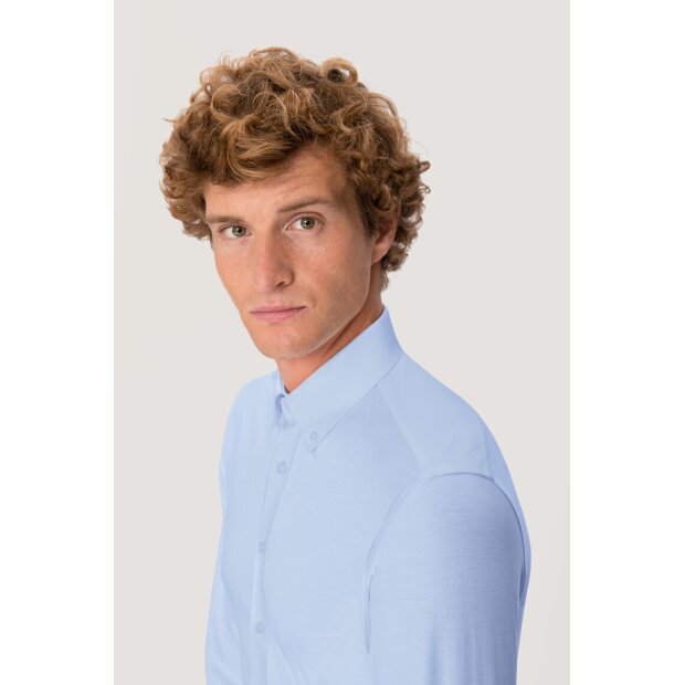 HAKRO Hemd Natural Stretch Regular | Herren | 0130135003 | ozeanblau | Gr. XS