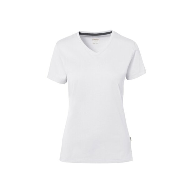 HAKRO Cotton Tec Damen V-Shirt | Damen | 0169001004 | weiß | Gr. S