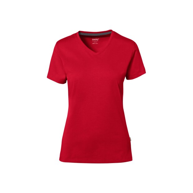 Hakro Cotton Tec Damen V-Shirt 0169002008 rot 2XL