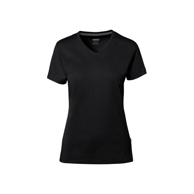 Hakro Cotton Tec Damen V-Shirt 0169005005 schwarz M