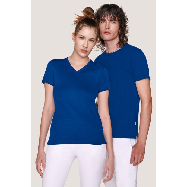 Hakro Cotton Tec Damen V-Shirt 0169010005 royalblau M