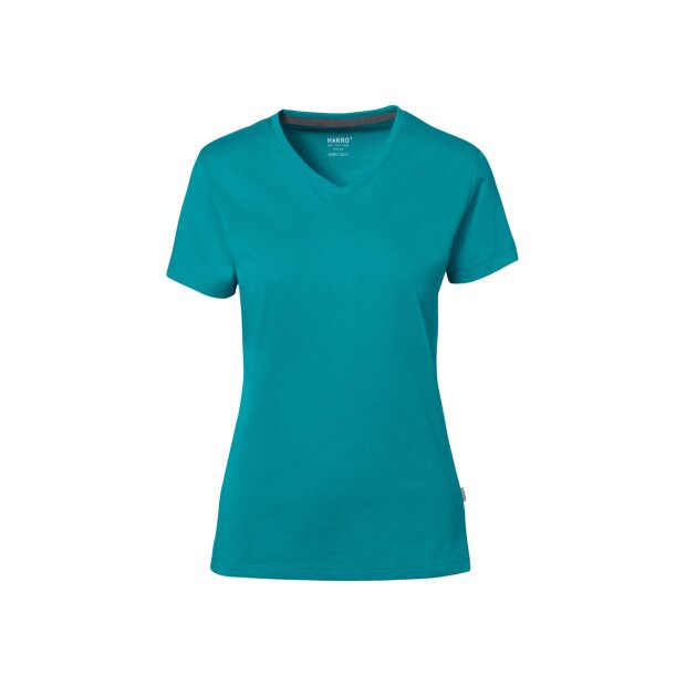 Hakro Cotton Tec Damen V-Shirt 0169012005 smaragd M