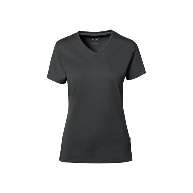 Hakro Cotton Tec Damen V-Shirt 0169028003 anthrazit XS