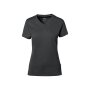 HAKRO Cotton Tec Damen V-Shirt | Damen | 0169028007 | anthrazit | Gr. XL