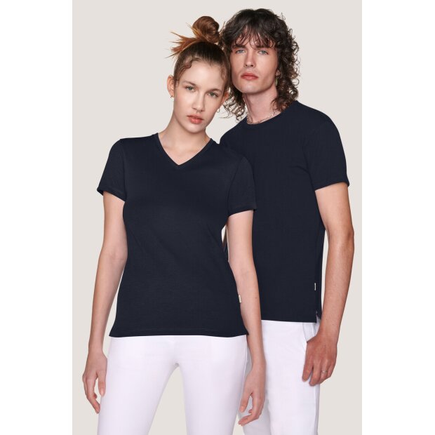 Hakro Cotton Tec Damen V-Shirt 0169034005 tinte M