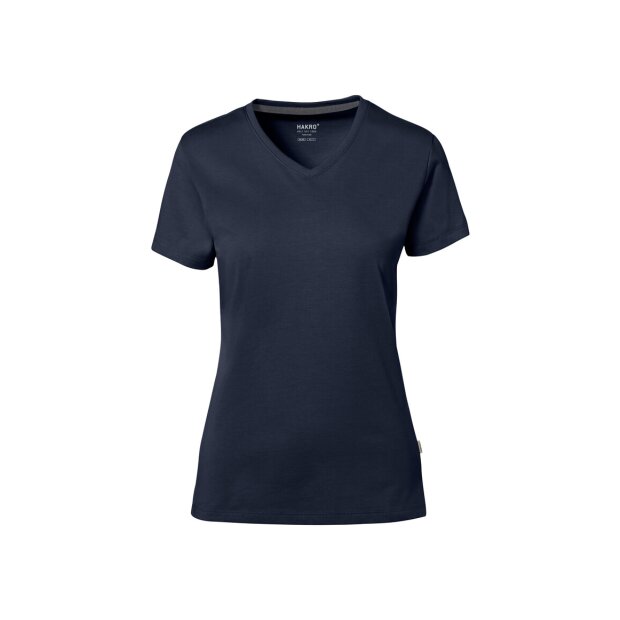 HAKRO Cotton Tec Damen V-Shirt | Damen | 0169034006 | tinte | Gr. L
