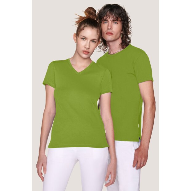 Hakro Cotton Tec Damen V-Shirt 0169040006 kiwi L
