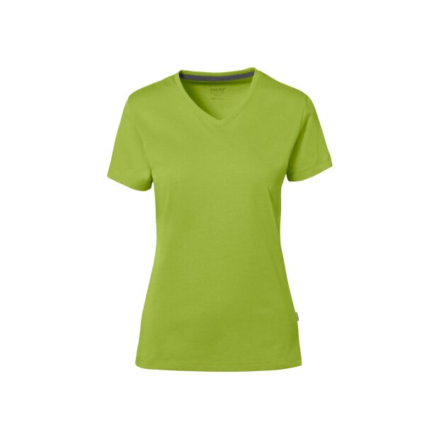 HAKRO Cotton Tec Damen V-Shirt | Damen | 0169040006 | kiwi | Gr. L