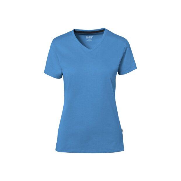 Hakro Cotton Tec Damen V-Shirt 0169041009 malibublau 3XL
