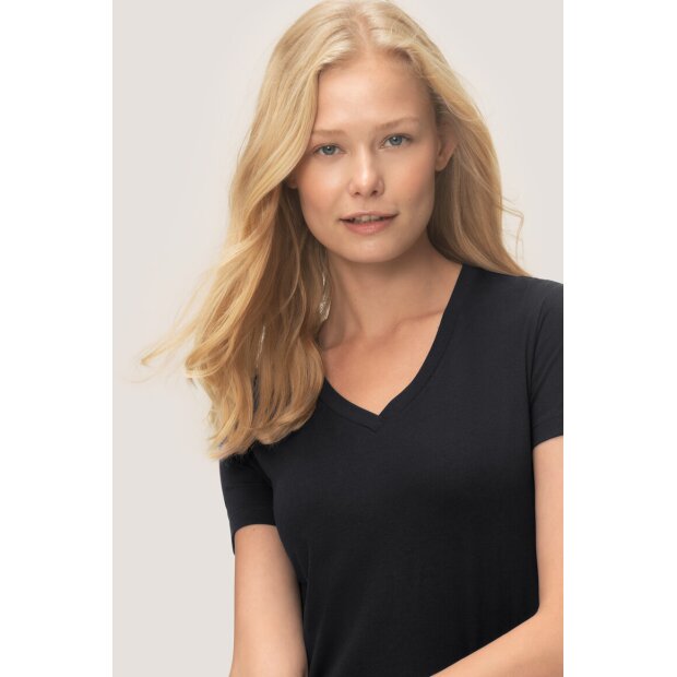 Hakro Damen V-Shirt Stretch Damen 0172005009 schwarz 3XL