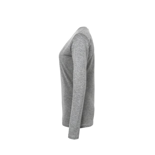 Hakro Damen Longsleeve Classic 0178015009 grau meliert 3XL