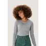 Hakro Damen Longsleeve Classic 0178015009 grau meliert 3XL