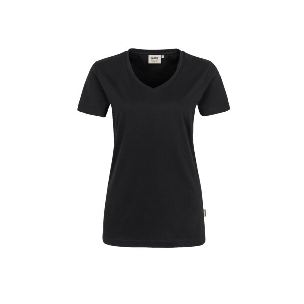 HAKRO Damen T-Shirt MIKRALINAR® No. 181 V-Ausschnitt schwarz 2XL