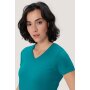 HAKRO Damen V-Shirt Mikralinar® | Damen | 0181012004 | smaragd | Gr. S