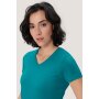 HAKRO Damen T-Shirt MIKRALINAR® No. 181 V-Ausschnitt smaragd M