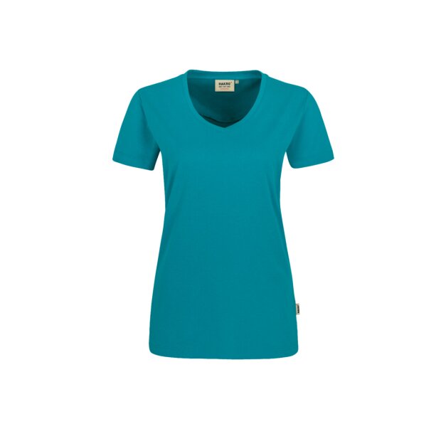 HAKRO Damen T-Shirt MIKRALINAR® No. 181 V-Ausschnitt smaragd L