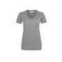 HAKRO Damen V-Shirt Mikralinar® | Damen | 0181015006 | grau meliert | Gr. L