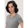 HAKRO Damen V-Shirt Mikralinar® | Damen | 0181015007 | grau meliert | Gr. XL