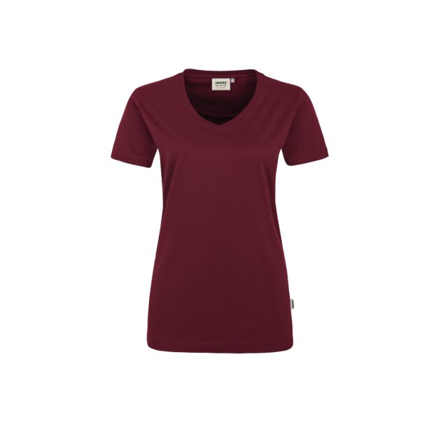 HAKRO Damen T-Shirt MIKRALINAR® No. 181 V-Ausschnitt weinrot XL