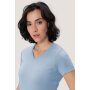 HAKRO Damen T-Shirt MIKRALINAR® No. 181 V-Ausschnitt eisblau 3XL