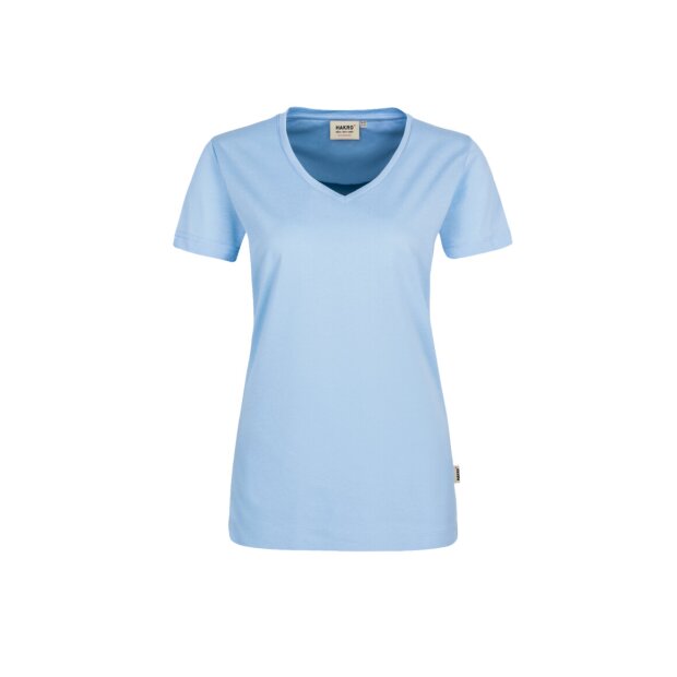 HAKRO Damen T-Shirt MIKRALINAR® No. 181 V-Ausschnitt eisblau 4XL