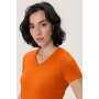 HAKRO Damen T-Shirt MIKRALINAR® No. 181 V-Ausschnitt orange S