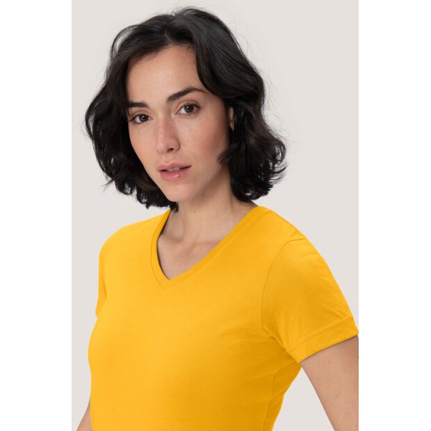 HAKRO Damen T-Shirt MIKRALINAR® No. 181 V-Ausschnitt sonne 6XL
