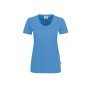HAKRO Damen T-Shirt MIKRALINAR® No. 181 V-Ausschnitt malibublau L