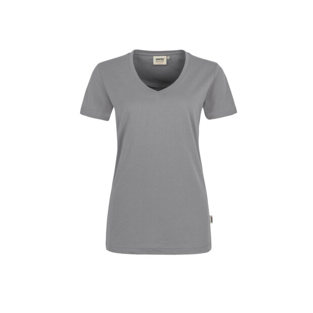 HAKRO Damen T-Shirt MIKRALINAR® No. 181 V-Ausschnitt titan L