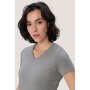 HAKRO Damen T-Shirt MIKRALINAR® No. 181 V-Ausschnitt titan L