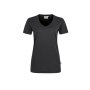 HAKRO Damen T-Shirt MIKRALINAR® No. 181 V-Ausschnitt karbongrau S