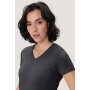 HAKRO Damen T-Shirt MIKRALINAR® No. 181 V-Ausschnitt karbongrau XL