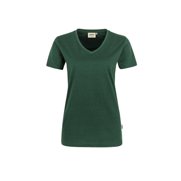 HAKRO Damen T-Shirt MIKRALINAR® No. 181 V-Ausschnitt tanne L