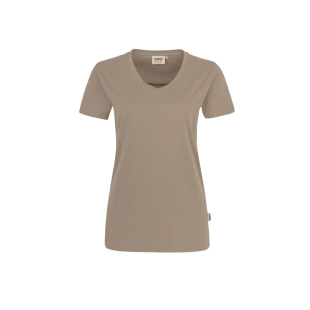 HAKRO Damen T-Shirt MIKRALINAR® No. 181 V-Ausschnitt khaki 3XL