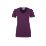 HAKRO Damen T-Shirt MIKRALINAR® No. 181 V-Ausschnitt aubergine XS