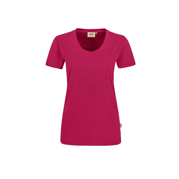 HAKRO Damen T-Shirt MIKRALINAR® No. 181 V-Ausschnitt magenta XL