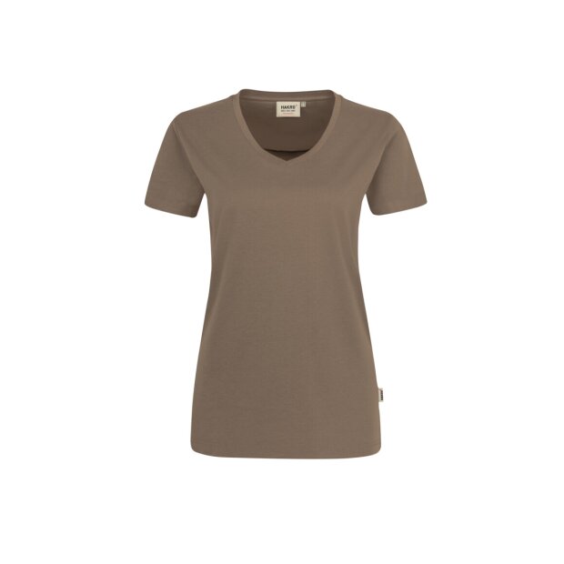 HAKRO Damen T-Shirt MIKRALINAR® No. 181 V-Ausschnitt nougat XS