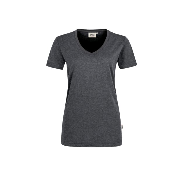 HAKRO Damen T-Shirt MIKRALINAR® No. 181 V-Ausschnitt anthrazit meliert XL