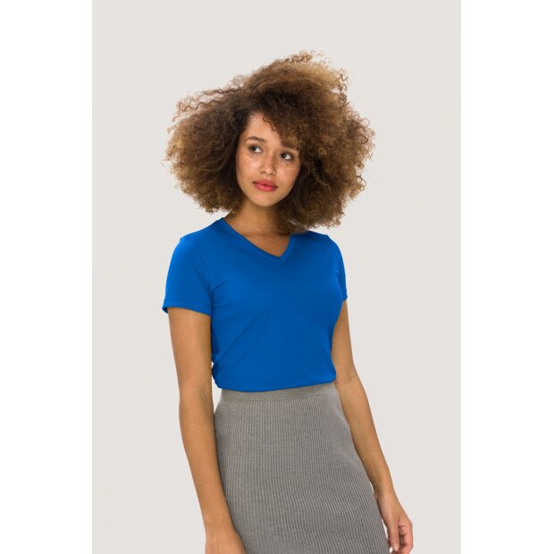 Hakro Damen V-Shirt COOLMAX® 0187010003 royalblau XS
