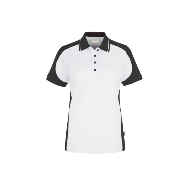 HAKRO Damen Poloshirt Contrast Mikralinar® | 0239 weiß/anthrazit XS