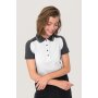 HAKRO Damen Poloshirt Contrast Mikralinar® | 0239 weiß/anthrazit 3XL