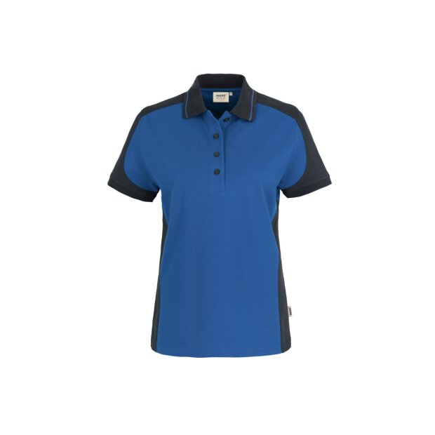 HAKRO Damen Poloshirt Contrast Mikralinar® | 0239 royalblau/anthrazit XL