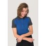 HAKRO Damen Poloshirt Contrast Mikralinar® | 0239 royalblau/anthrazit 3XL
