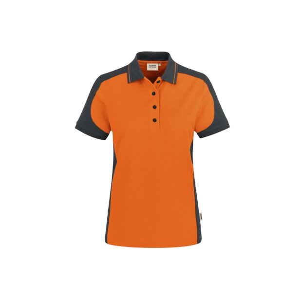 HAKRO Damen Poloshirt Contrast Mikralinar® | 0239 orange/anthrazit M