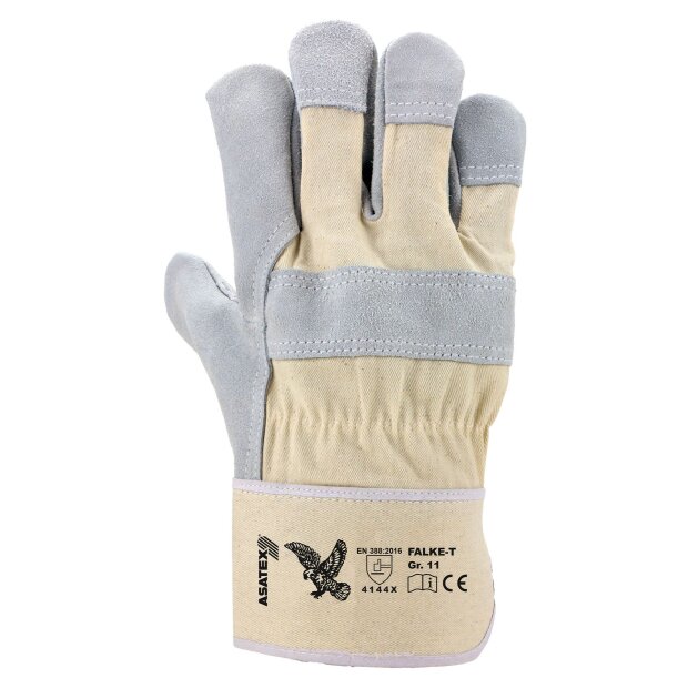 Asatex | Rindspaltleder-Handschuhe FALKE-T | naturfarben |