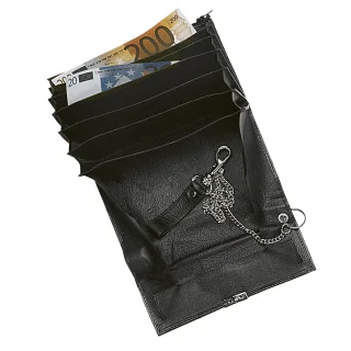 Kloehn Kellnerbörse 672 aus Rindleder mit Kette und...