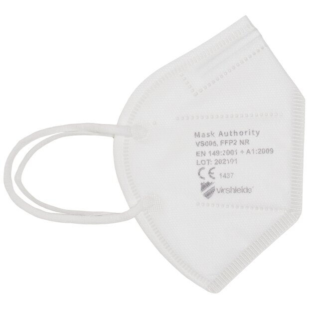 Virshields | FFP2 NR Atemschutzmaske Made in EU | CE1437 | VS005 | Weiß
