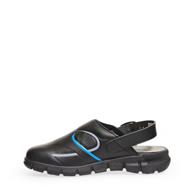 Abeba Dynamic Berufssandale OB SRC schwarz Mikrofaser HACCP schwarz/blau 39